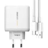OPPO , SuperVOOC USB-Netzteil (65W) mit USB / USB-C Kabel für , Weiß
