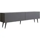 3Xeliving TV-Schrank : Anthrazit, Schwarze Beine, 170 x 52 x 32 cm