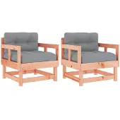 vidaXL Gartenstühle mit Kissen 2 Stk. Massivholz Douglasie