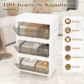 Northix Faltbare Aufbewahrungsbox mit Deckel, 126 l/168 l, Räder