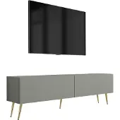 3Xeliving TV-Schrank : Aloe, 140 x 52 x 32 cm, Goldene Beine