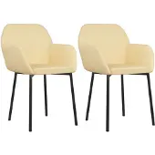 Syfax Esszimmerstühle 2 Stk. Creme Samt
