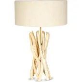 Levandeo Lampe Tischlampe 62cm Holz Holzlampe Unikat Braun Treibholz Leuchte Deko