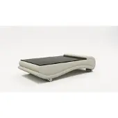 AEA Couchtisch Tisch Polster Design Glastisch Beistell Leder Sofa Couch Tische Grau