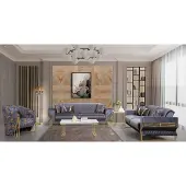 AEA Hellblaues Wohnzimmer Set Designer 3-Sitzer r Sessel Couchtisch