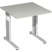 Geramöbel Schreibtisch höhenverstellbar, 800x800x680-820, Lichtgrau/Silber, S-617101-LS