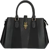 Gallantry Paris Gallantry, Klassische Handtasche mit Schlangendruck und goldener Schnalle, Schwarz