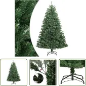 The Living Store Künstlicher Weihnachtsbaum Klappbar mit Ständer Grün 150 cm