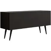 3Xeliving TV-Schrank : Mattschwarz, Schwarze Beine, 100 x 52 x 32 cm