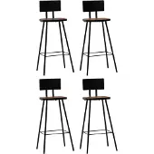 Syfax Barhocker 4 Stk. Massives Altholz