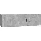 vidaXL 2-tlg. TV-Schrank-Set Betongrau Holzwerkstoff