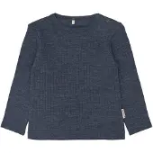 Mikk-Line - Small Kid's Merino Wool L/S Top - Merinolongsleeve Gr 62 blau