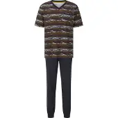 Babista Schlafanzug "Schlafanzug NERANDO", Herren, Gr. L, blau (dunkelblau), Obermaterial: 100% Baumwolle CO., Homewear-Sets Schlafanzug