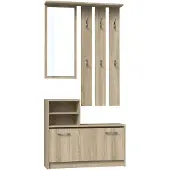 Top E Shop Vera Kleiderschrank Mit Spiegel Und Schuhschrank, Sonoma Eiche