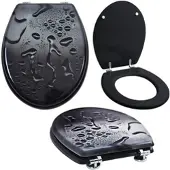 Grafner WC Sitz aus MDF stabile Qualität Black Drops