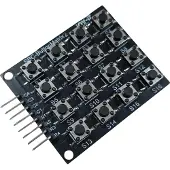 Joy-It 4x4 Tastenmatrix, 16 taktile Tasten, 0... 12 V, schwarz