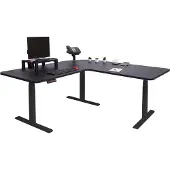 Mendler Eck-Schreibtisch HWC-D40, Computertisch elektrisch höhenverstellbar 178x178cm 84kg MVG schwarz, schwarz