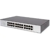 Digitus 24-Port Fast Ethernet Switch, 19 Zoll, Unmanaged, Unmanaged, Fast Ethernet (10/100), Vollduplex, Rack-Einbau
