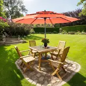 LVHOM Sonnenschirm Ø 294cm, Sonnenschutz UPF 50+, Ampelschirm, Marktschirm, Orange