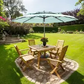 LVHOM Sonnenschirm Ø 294cm, Sonnenschutz UPF 50+, Ampelschirm, Marktschirm, Hellgrün