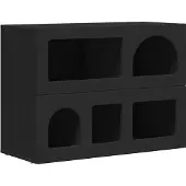 vidaXL Sideboard ELST Schwarz 80,5 x 35 x 59 cm Holzwerkstoff