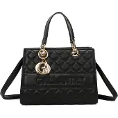 Gallantry Paris Gallantry, La Matelassé Shiny Handtasche aus Kunstleder, Schwarz
