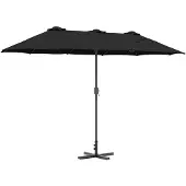 vidaXL Gartensonnenschirm 370 x 197 x 239 cm Polyester und Aluminium
