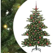 vidaXL Künstlicher klappbarer Weihnachtsbaum Grün 150 cm PVC und Stahl