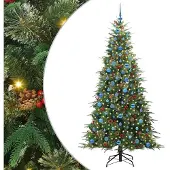 vidaXL Künstlicher klappbarer Weihnachtsbaum Grün 210 cm PE und PVC