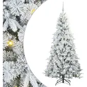 vidaXL Künstlicher klappbarer Weihnachtsbaum Weiß 180 cm PE und PVC