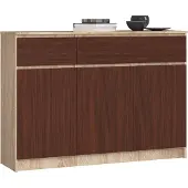 Akord Kommode 3 Türen 3 Schubladen Sonoma/Wenge 138X40X99 Cm
