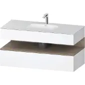 Duravit Collection One Einbauwaschtisch mit Konsolenwaschtischunterbau, 1200x550x600mm, Nische Eiche Terra, QA4787035180000, Farbe: Weiß Matt