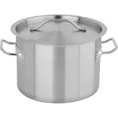 TRIZERATOP Niedriger Edelstahl-Gastro-Topf mit Deckel 25 x 18 cm, 9 l
