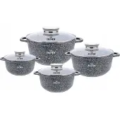 Zilner 8-Tlg Granit Kochtopfset Topfset Geschirset Marmorbeschichtung Zilner Zl-7078