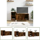 The Living Store TV-Schrank Räuchereiche 100x35x55 cm Holzwerkstoff
