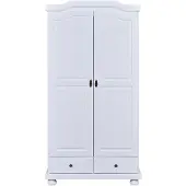 Ebuy24 Reusal Kleiderschrank 2 Türen, 2 Schubladen, weiss.
