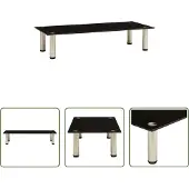 The Living Store TV-Tisch 80x35x17 cm Schwarz Hartglas