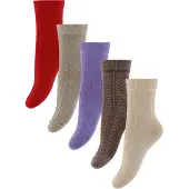 Minymo Socks w. Knit (5-pack) red (400) 31\\34
