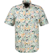 Lerros Kurzarmhemd "Kurzarmhemd mit sportivem Button-down-Kragen", Herren, Gr. XXL, Normalgrößen, dull peach, 76% Baumwolle, 24% Polyester, Hemden Kurzarmhemd
