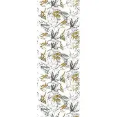 Queence Vinyltapete "Blätter III", weiß, B:0,9m L:2,5m, Vinyl, Tapeten, Vinyltapete, 90x250cm, selbstklebend, kinderleichte Anbringung,, Sticker