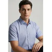 Gant Kurzarmhemd "POPLIN AOP" normale Passform, Kentkragen
