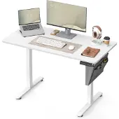 Songmics Höhenverstellbarer Schreibtisch elektrisch 120cm 4 Höhen weiß