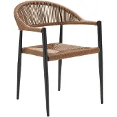 House Nordic Esszimmerstuhl rattan natur/schwarz - 60x57x78cm - Canari - 2er Set