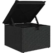 vidaXL Sofa Set mit Kissen mit Speicher Schwarz Poly-Rattan