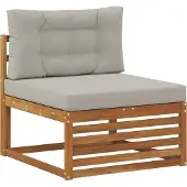 vidaXL Outdoor-Sofagarnitur 9 stk. Natürlich und Hellgrau