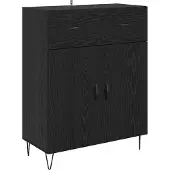 vidaXL Highboard Schwarz Eichen-Optik 69,5 x 34 x 180 cm Holzwerkstoff