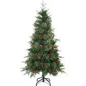 vidaXL Künstlicher klappbarer Weihnachtsbaum Grün 150 cm PE und PVC