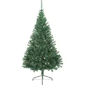 vidaXL Künstlicher vorbeleuchteter Weihnachtsbaum Grün 240 cm PVC