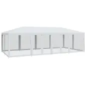 vidaXL Partyzelt mit 12 Mesh-Seitenteilen Weiß 8x4 m HDPE