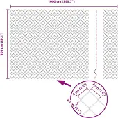 vidaXL Maschendrahtzaun mit Pfosten 10 x 1 m PVC-beschichteter Stahl